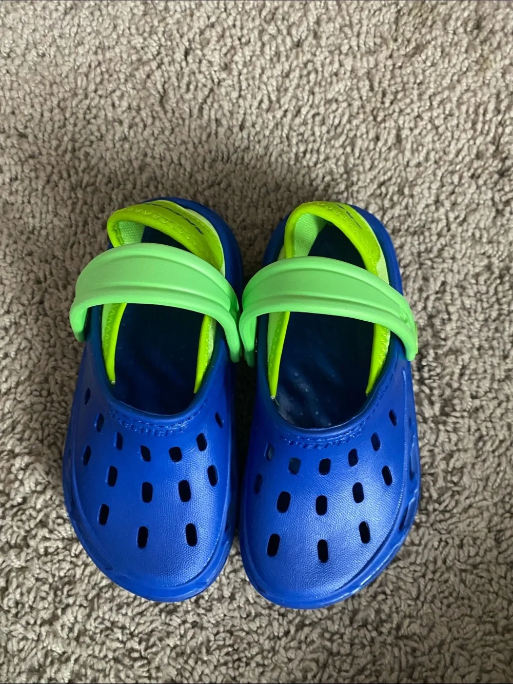 Skechers Blue Clog-Style Water Shoes with Neon Green Trim
